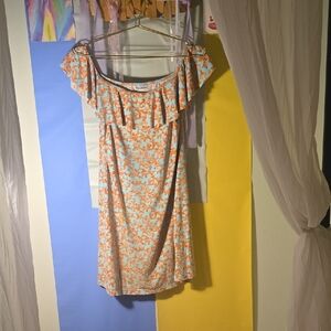 Tommy Bahama Orange and Green beach Ruffle Dress